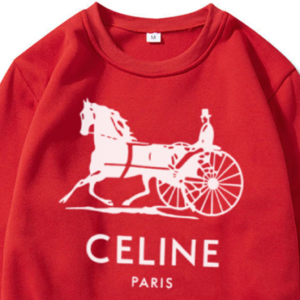 Celine Cotton Cashmere Sulky Red Sweatshirts