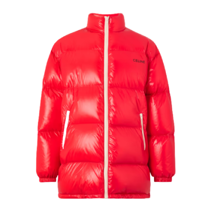Celine Homme Logo-Print Quilted Glossed-Nylon Down Jacket