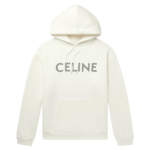 Celine Homme Studded Logo-Print Loopback Cotton-Jersey Hoodie