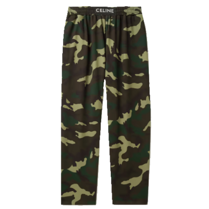 Celine Homme Tapered Camouflage-Print Jersey Sweatpants