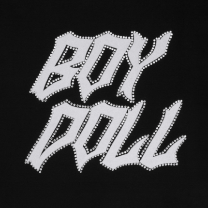 Loose Fit T-Shirt in Cotton Jersey With Studded “Boy Doll” Print