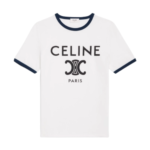 T-Shirt With “Celine Triomphe” Print in Cotton Jersey
